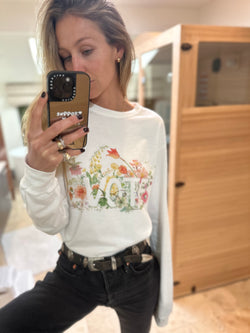 Floral "VOTE" Long Sleeve Shirt